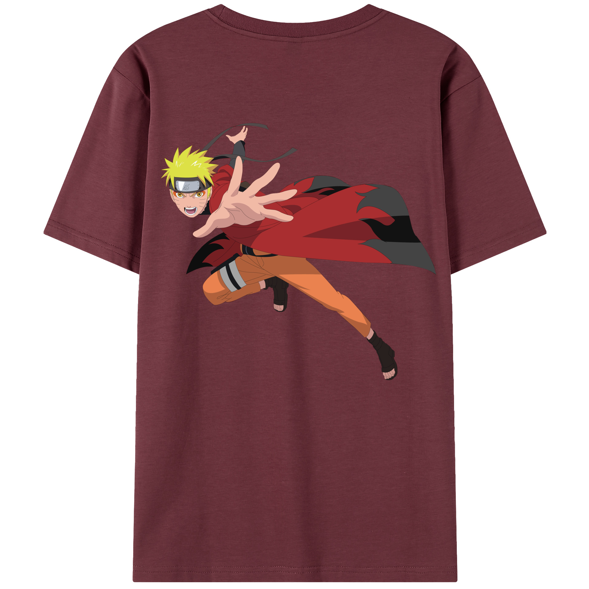 （画像用） NARUTO -ナルト- うずまき ナルト Uzumaki Naruto 綿100％半袖Tシャツ（背面プリント）